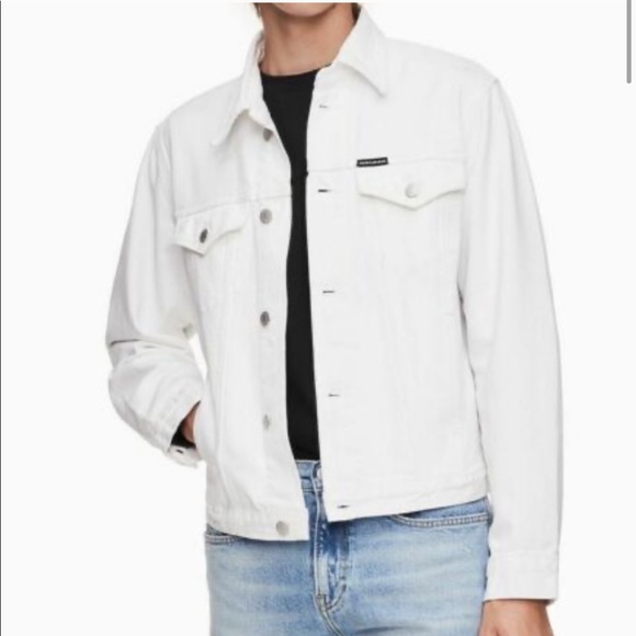 calvin klein white denim jacket